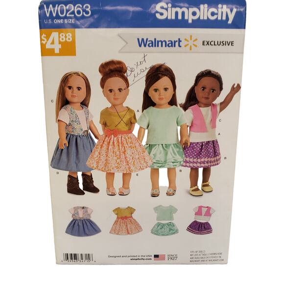 Simplicity American Girl Doll Sewing Pattern CUT Fancy Dress Vintage Sewing W026 - Picture 3 of 3